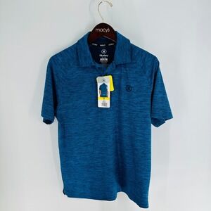 NWT Hurley Short Sleeves Performance Pullover Polo Shirt Heather Blue‎ Size S